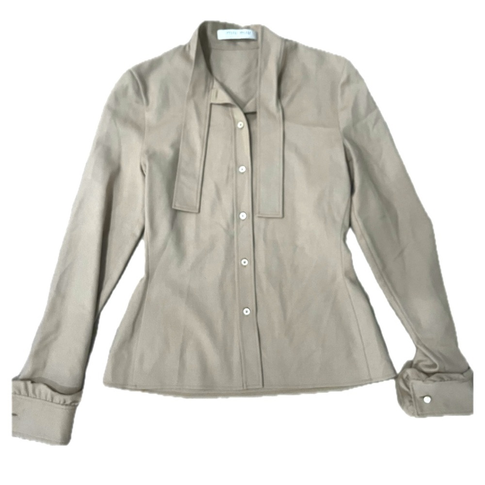 Miu Miu Button Down Ruffle Cuff Sleeve Blouse - image 1